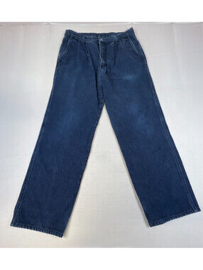 Vintage Rocky Mountain Clothing Co. Women Blue Jeans Size 32x34 Pleated Denim